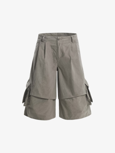 Multi-pocket Cargo Pleated Casual Jorts