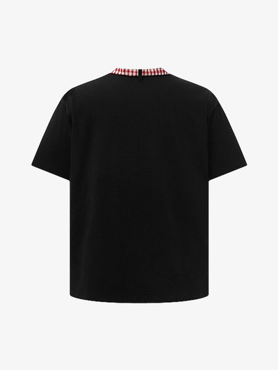Street Plaid Tie Short Sleeve T-Shirt