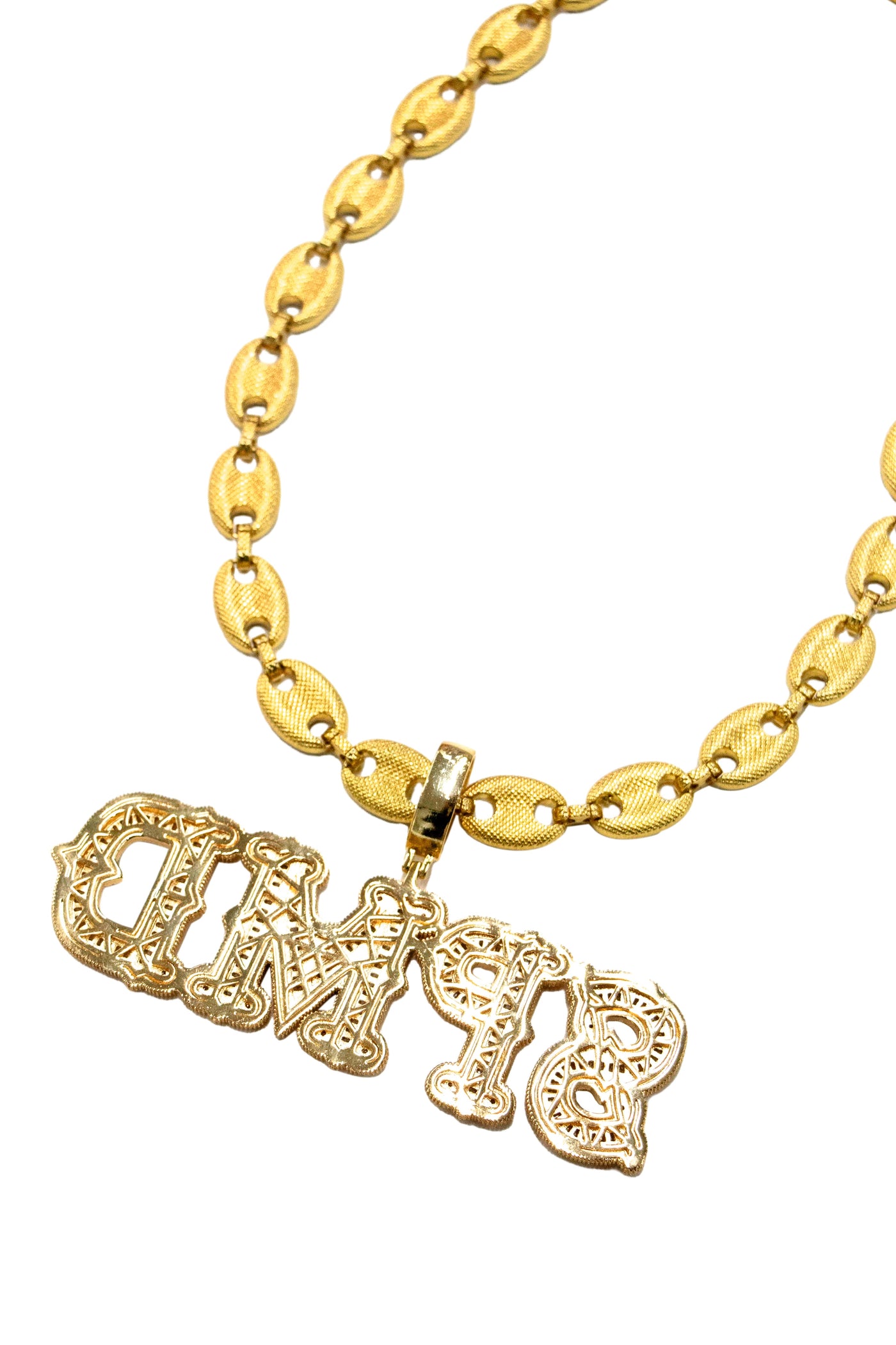 Hip-hop Diamond Letter Necklace - 2229