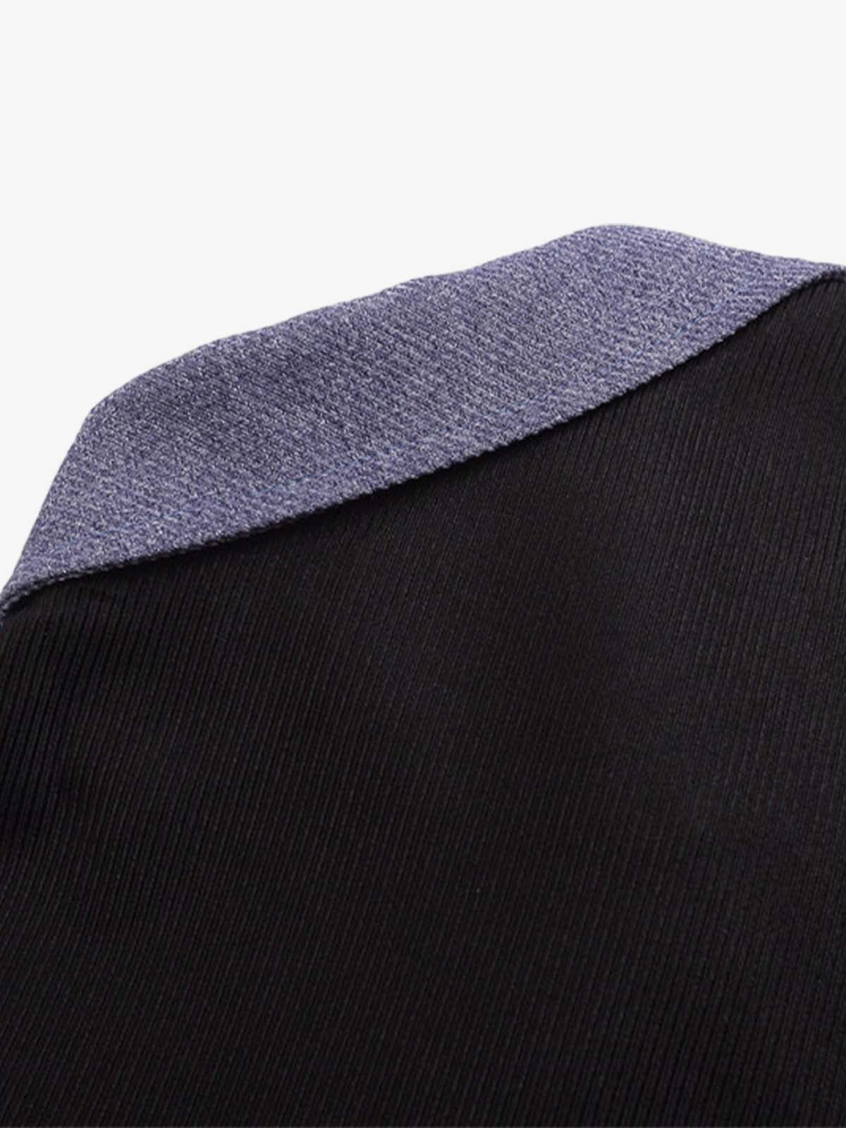 Fake Two-piece Stitching Lapel Pearl Button Shirt