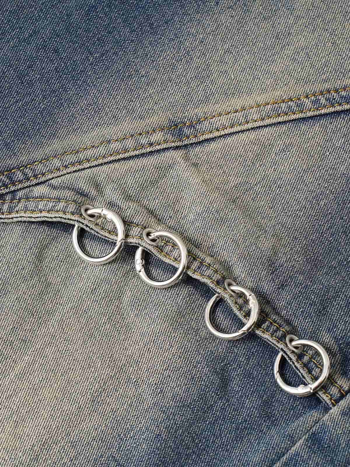 Washed Distressed Baggy Jeans - 2233