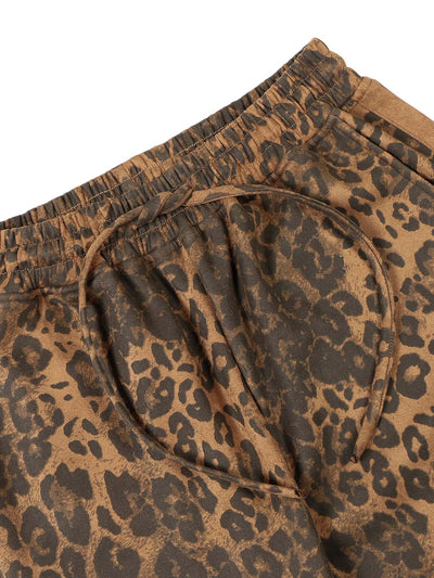 Cheetah Print Suede Tracksuit - 2277