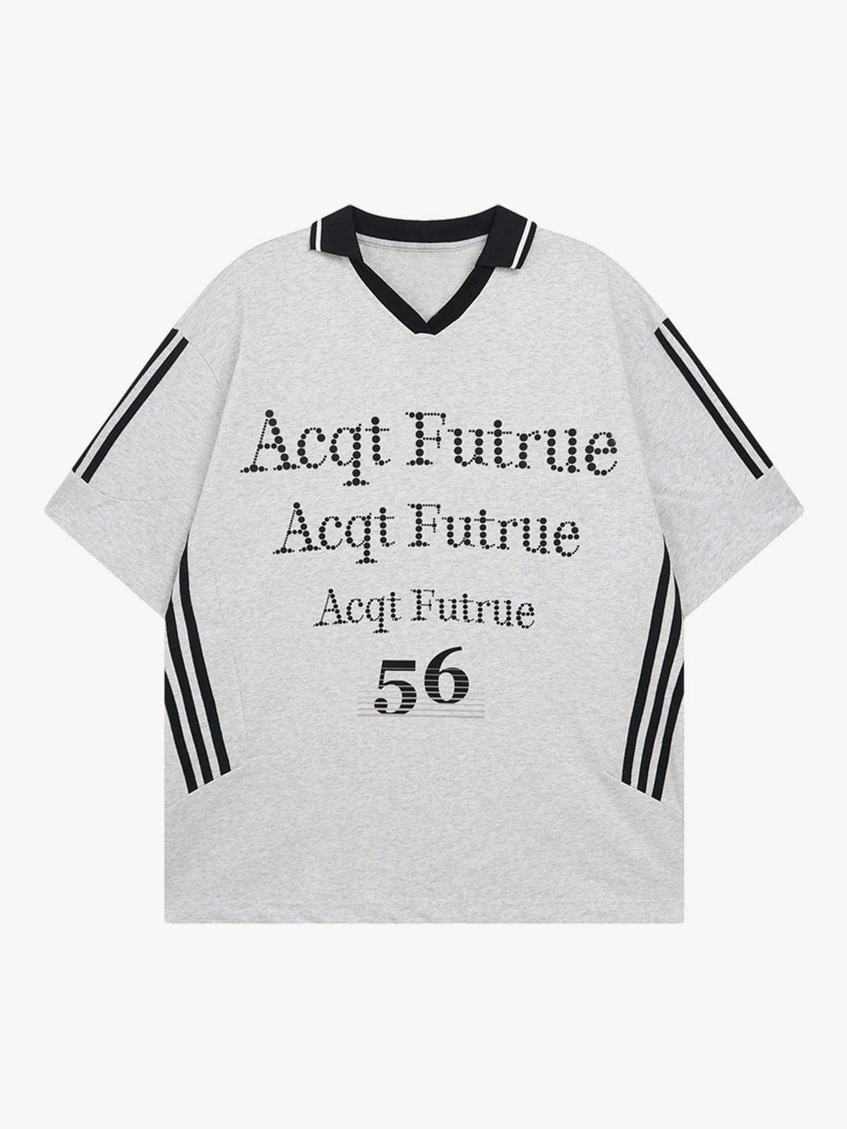 Letter Print Short Sleeve POLO T-Shirt