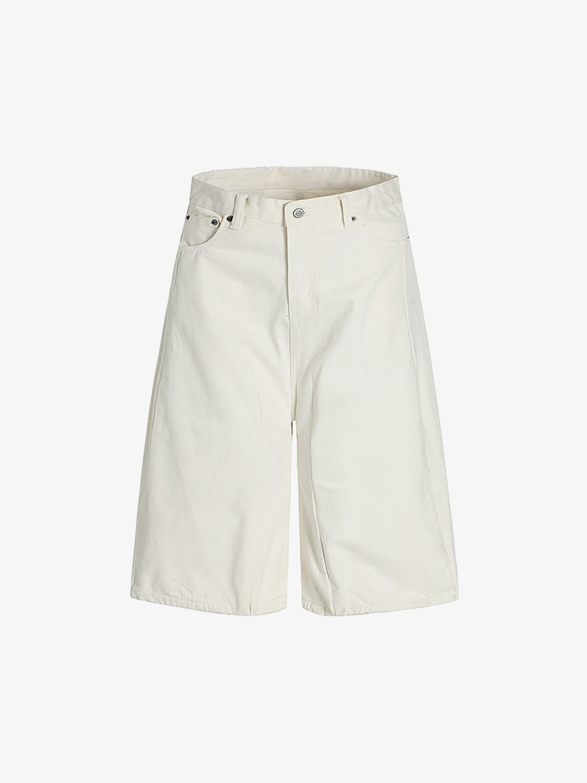 Drape Baggy Straight Loose Denim Shorts