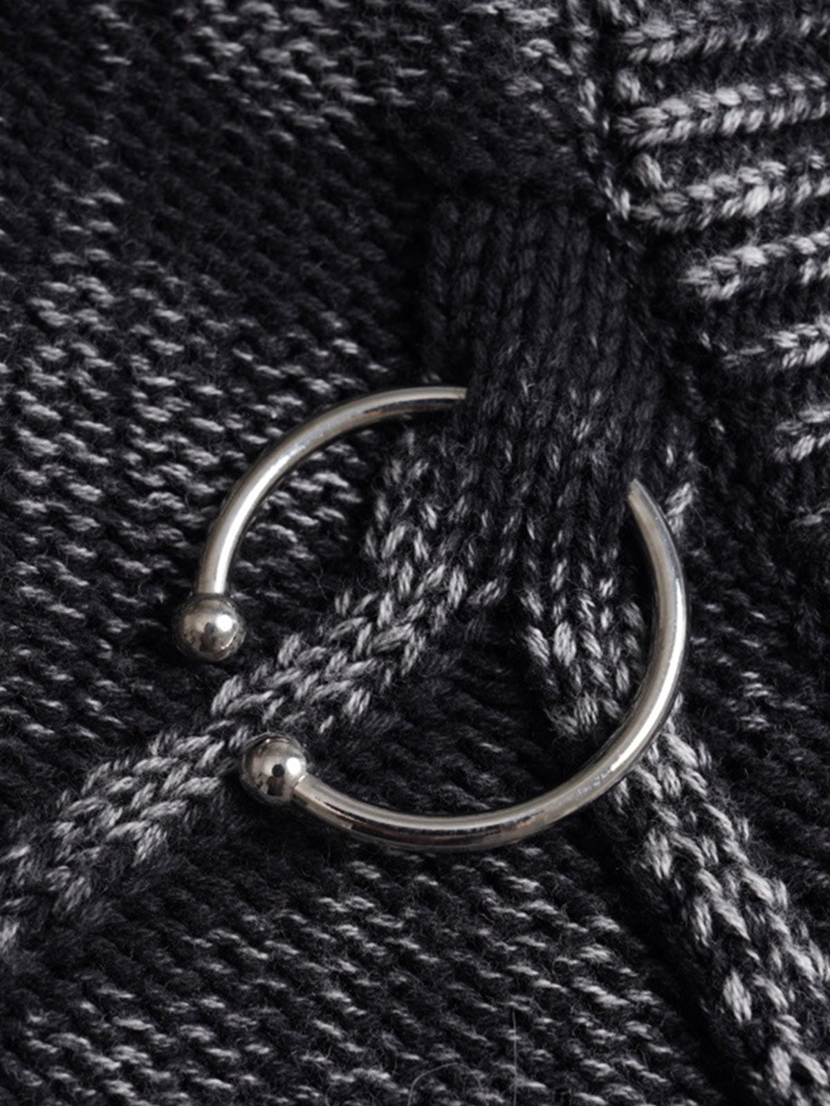 Paint Spray Hole Cable Crewneck Sweater