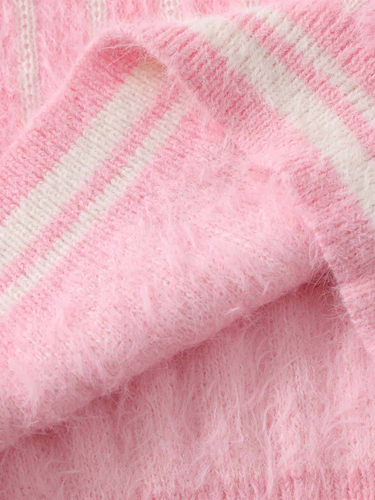 Vertical Striped Lapel Pullover Sweater