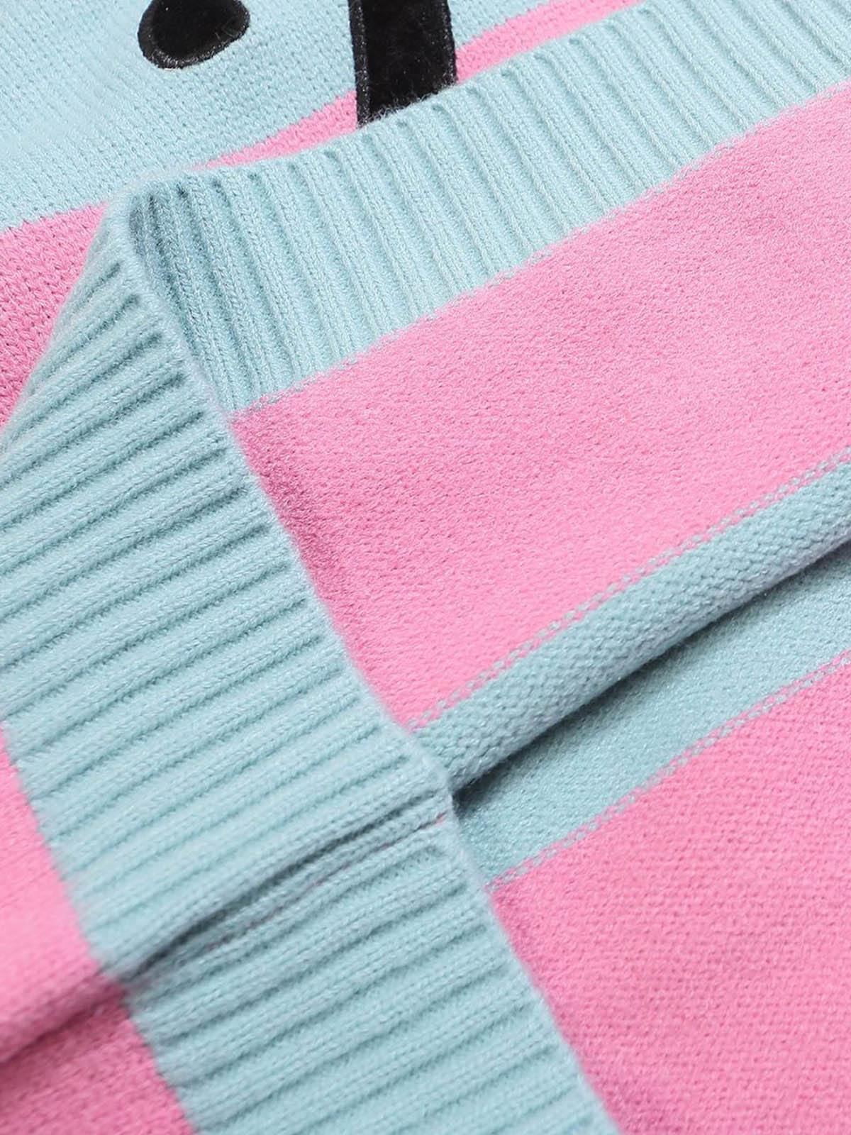 Letter Embroidery College Striped Sweater
