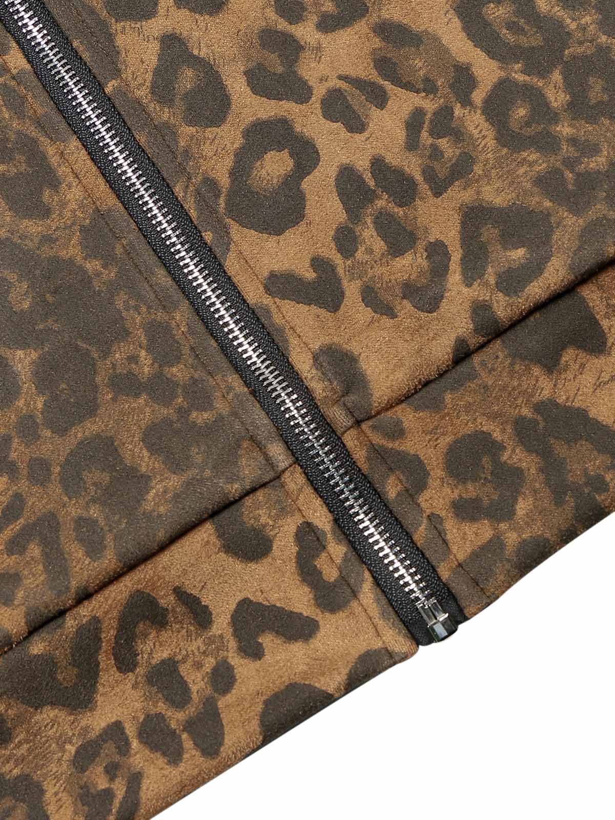 Cheetah Print Suede Tracksuit - 2277