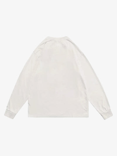 Graphic Creative Lip Print Washed Sweatshirt