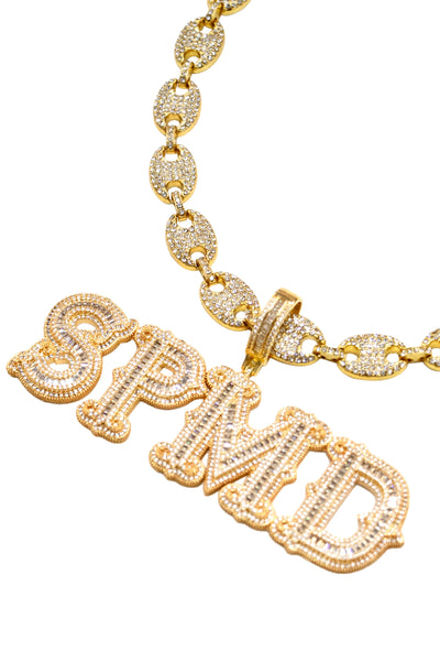 Hip-hop Diamond Letter Necklace - 2229