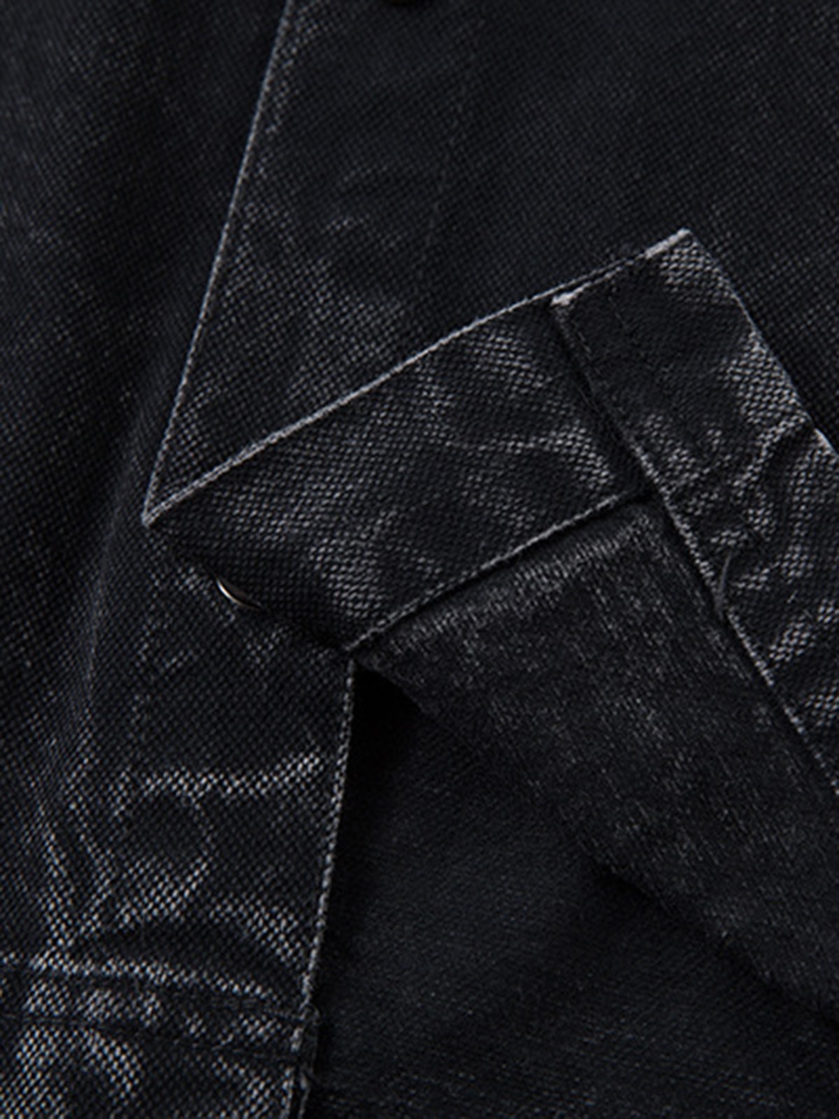 Rivet Deconstructed Split Stitching Denim Short-sleeved Shirt