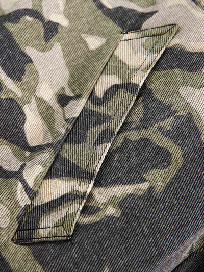 Camouflage Fur Hooded Jacket - 2353