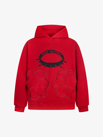 Retro Cat Collar Pocket Hoodie