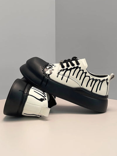 Graffiti Derby Platform Toe Shoes