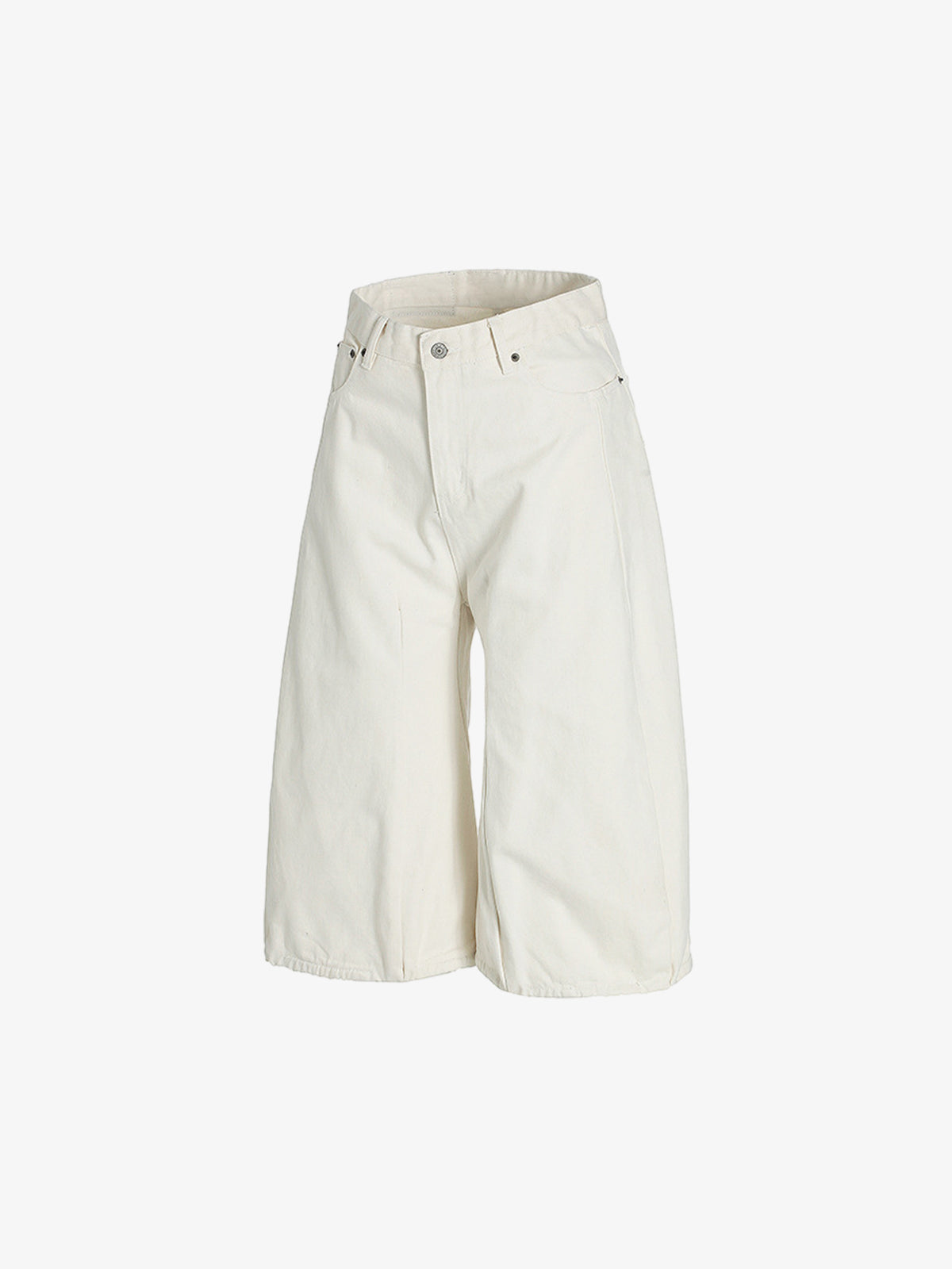 Drape Baggy Straight Loose Denim Shorts
