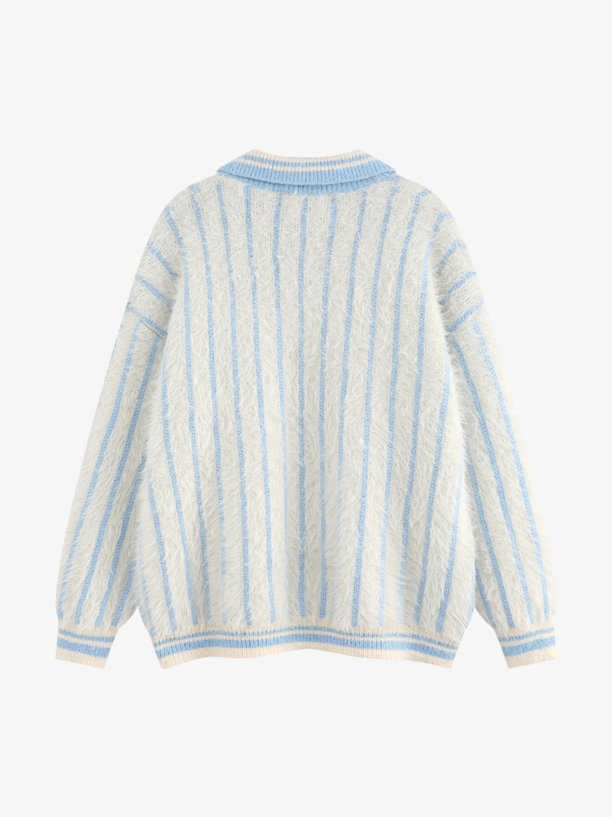 Vertical Striped Lapel Pullover Sweater