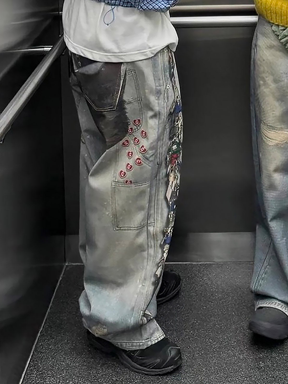 Multi-Keychain Heart Digital Printed Jeans