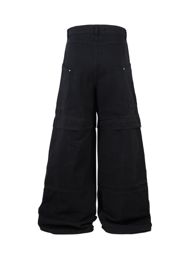 Deconstructed Split Rivet Cargo Jeans