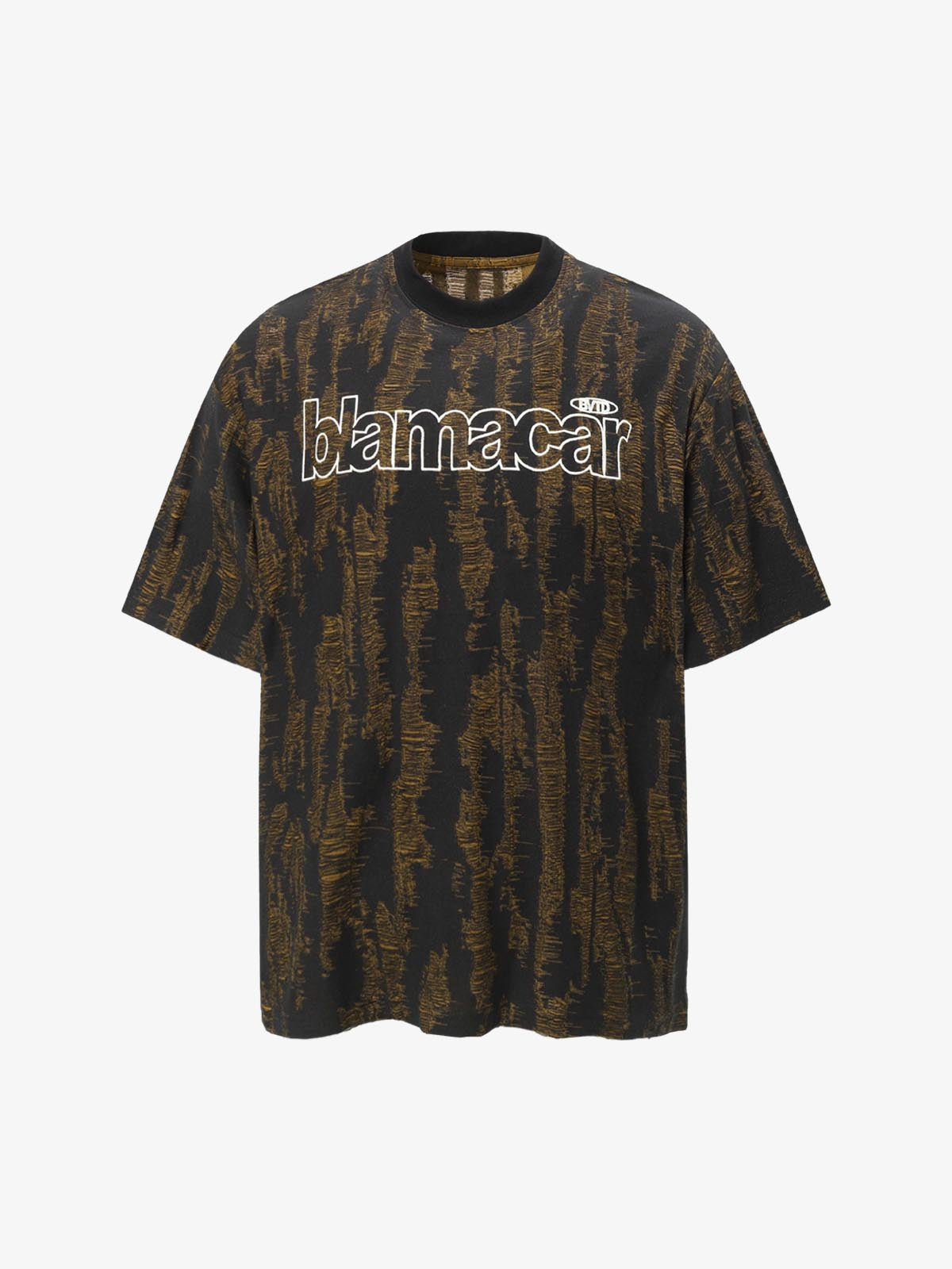 Distressed Letter Embroidered Short-sleeved T-shirt