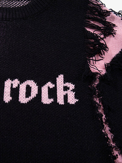 Raw Edge Damaged Dirty Dyed Niche  Sweatshirt