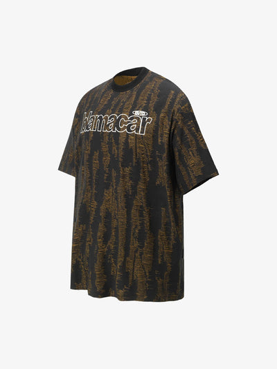 Distressed Letter Embroidered Short-sleeved T-shirt