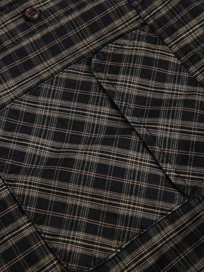 Distressed Plaid Short-Sleeve Shirt