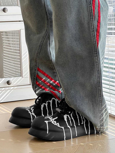 Graffiti Derby Platform Toe Shoes