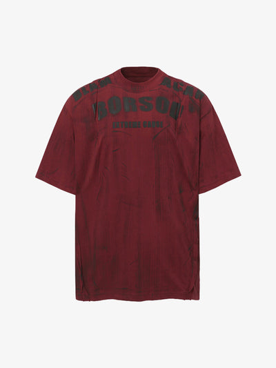 Painted Distressed Print Short-sleeved T-shirt