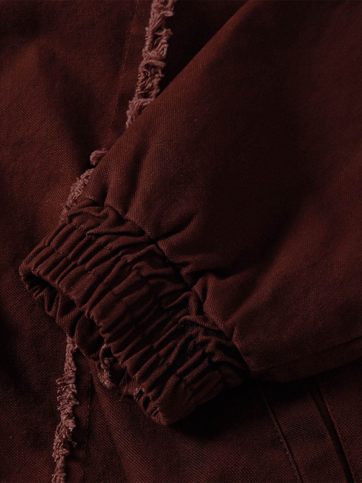 Washed Distressed Fur Hooded Jacket