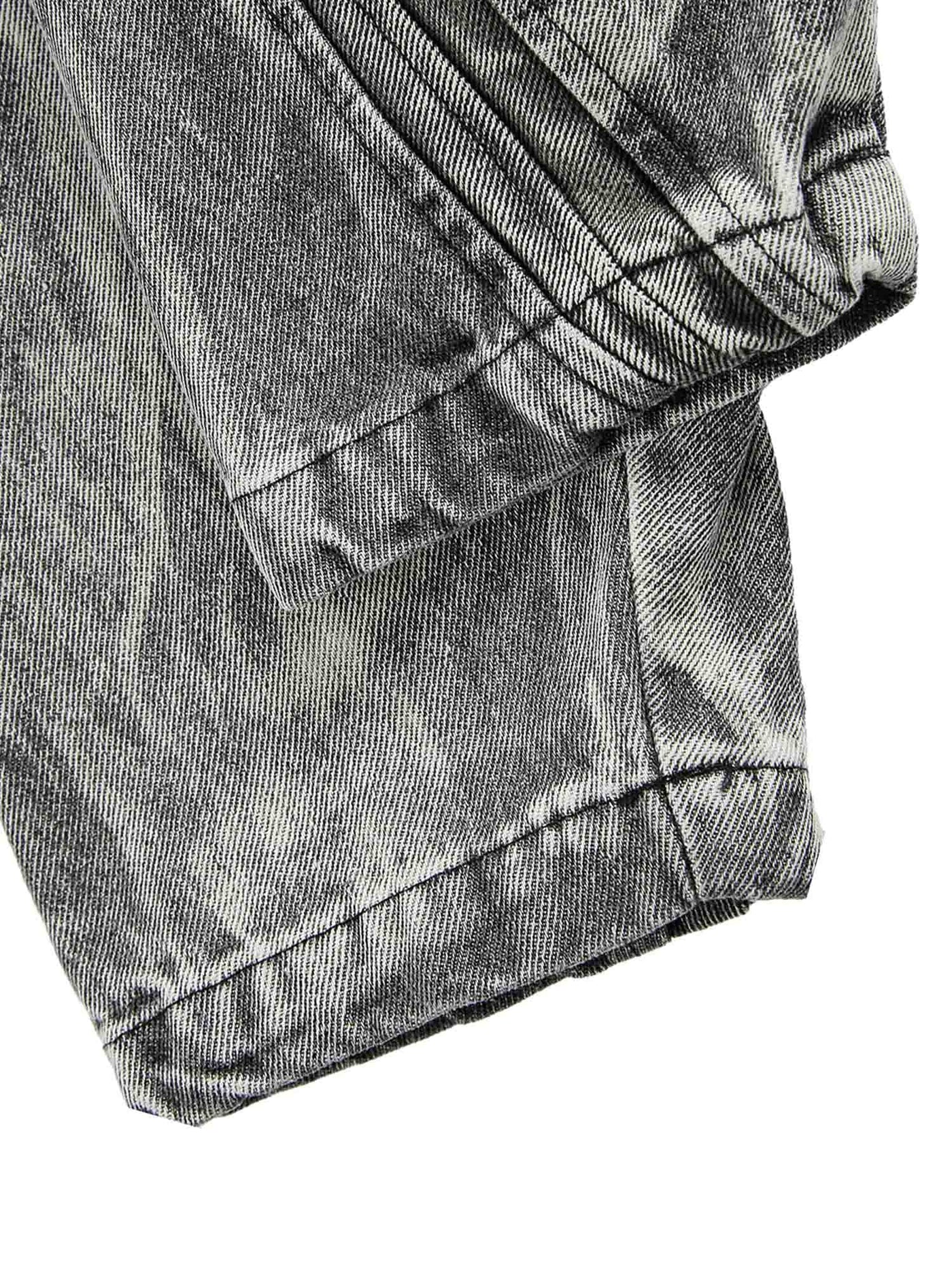 Hip-hop Distressed Washed Printed Denim Jacket - 2239