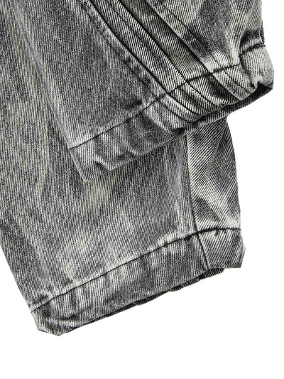 Hip-hop Distressed Washed Printed Denim Jacket - 2239