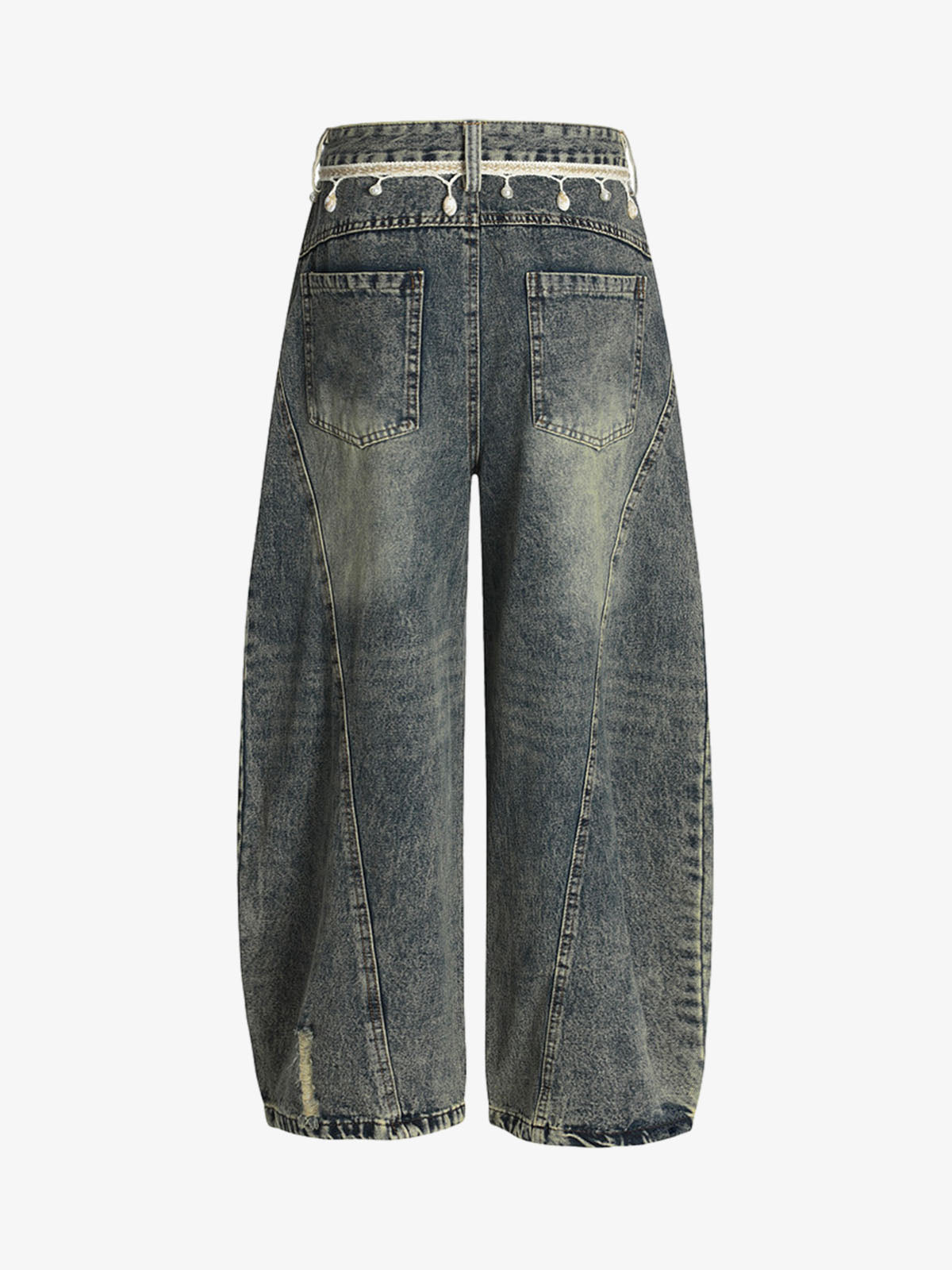 Vintage Washed Ripped Scimitar Jeans