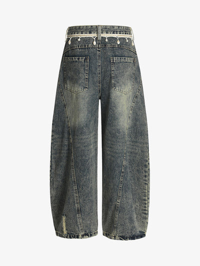Vintage Washed Ripped Scimitar Jeans