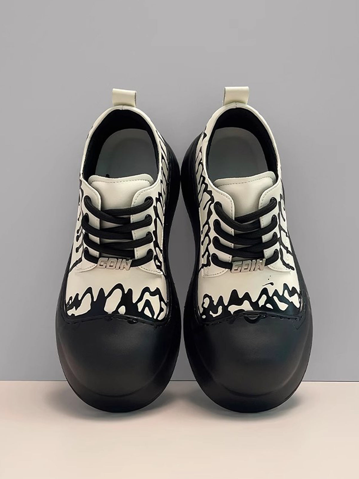 Graffiti Derby Platform Toe Shoes