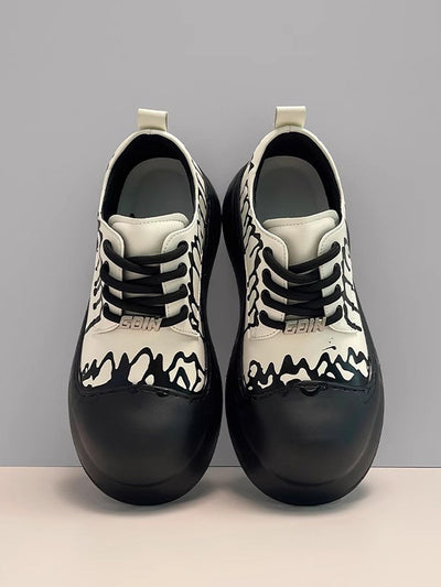 Graffiti Derby Platform Toe Shoes