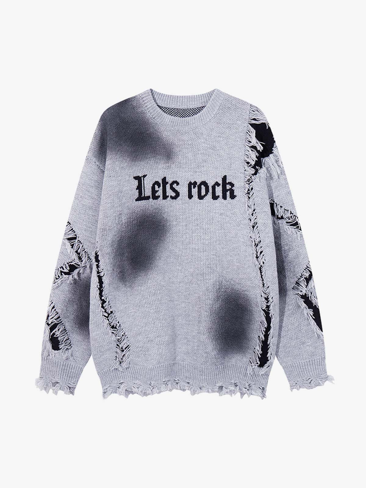 Raw Edge Damaged Dirty Dyed Niche  Sweatshirt