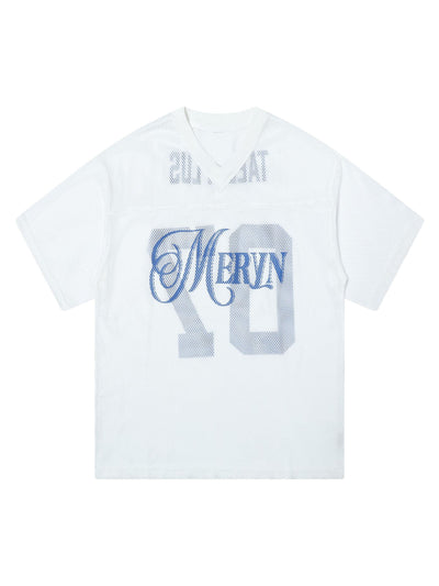 Jersey Mesh Blouse Hollow T-shirt