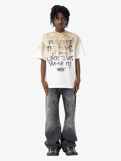 Small Collar Spray Dirty Retro Cleanfit T-shirt