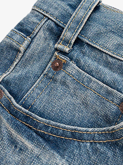 Washed Whitened Flared Jeans