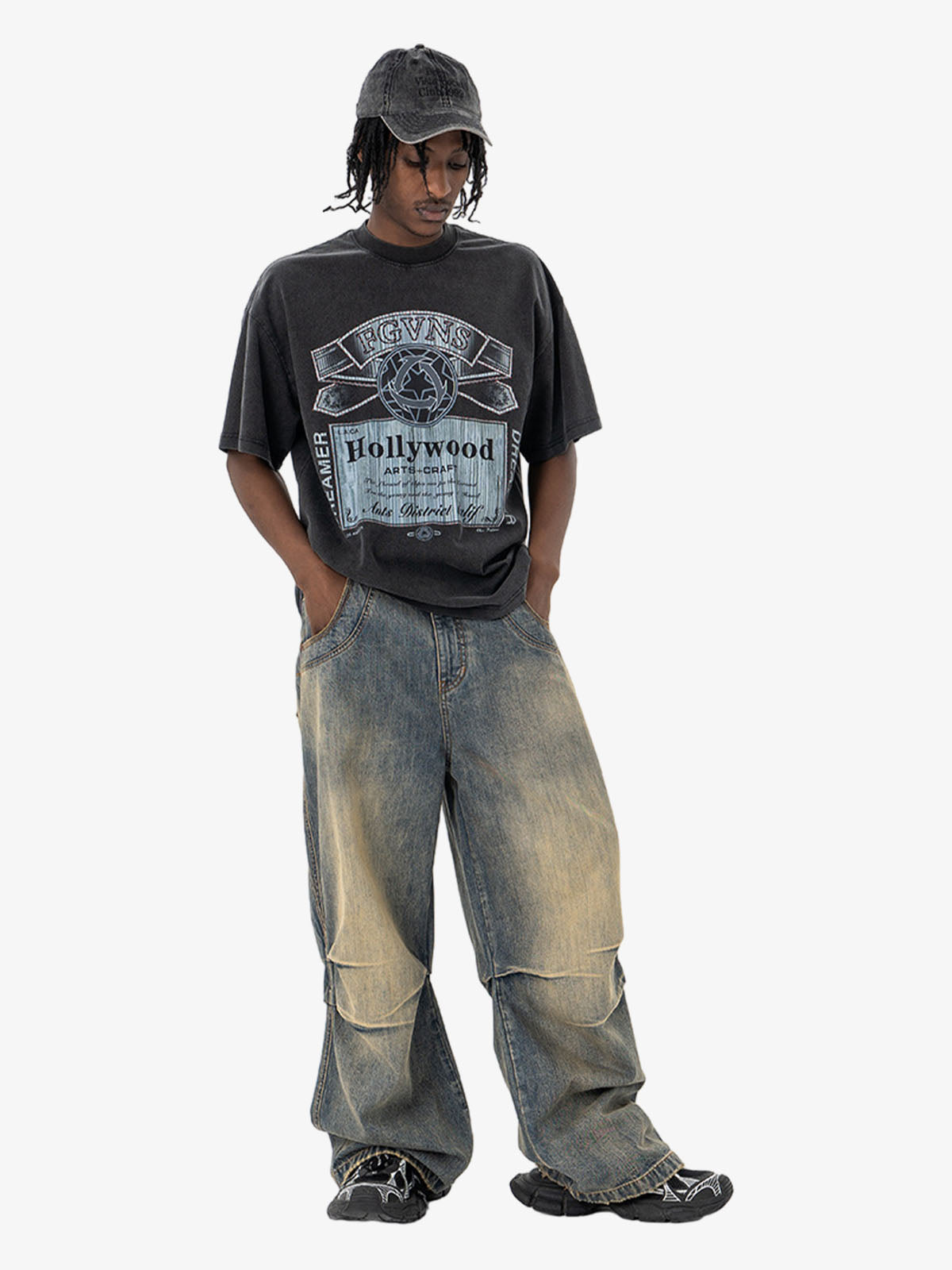 Vintage-Inspired Graphic Washed T-Shirt