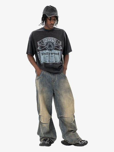 Vintage-Inspired Graphic Washed T-Shirt