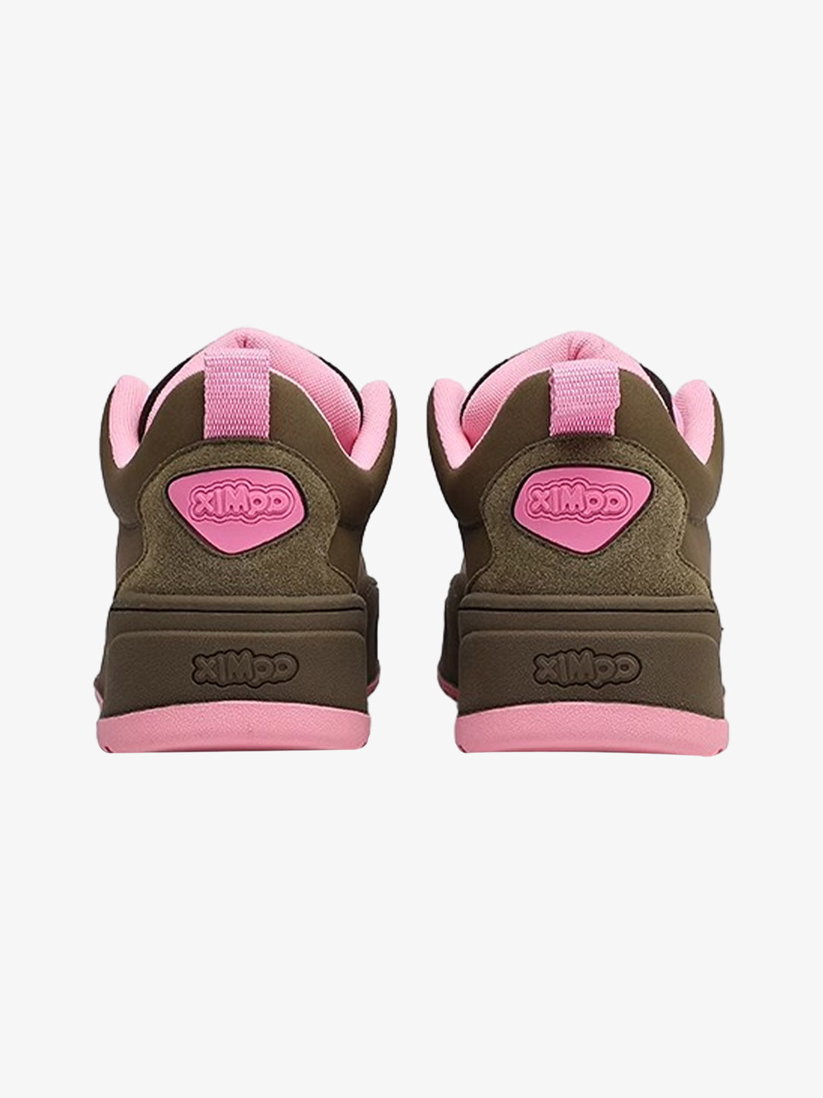 Retro Pink And Brown Thick-soled Casual Sneakers
