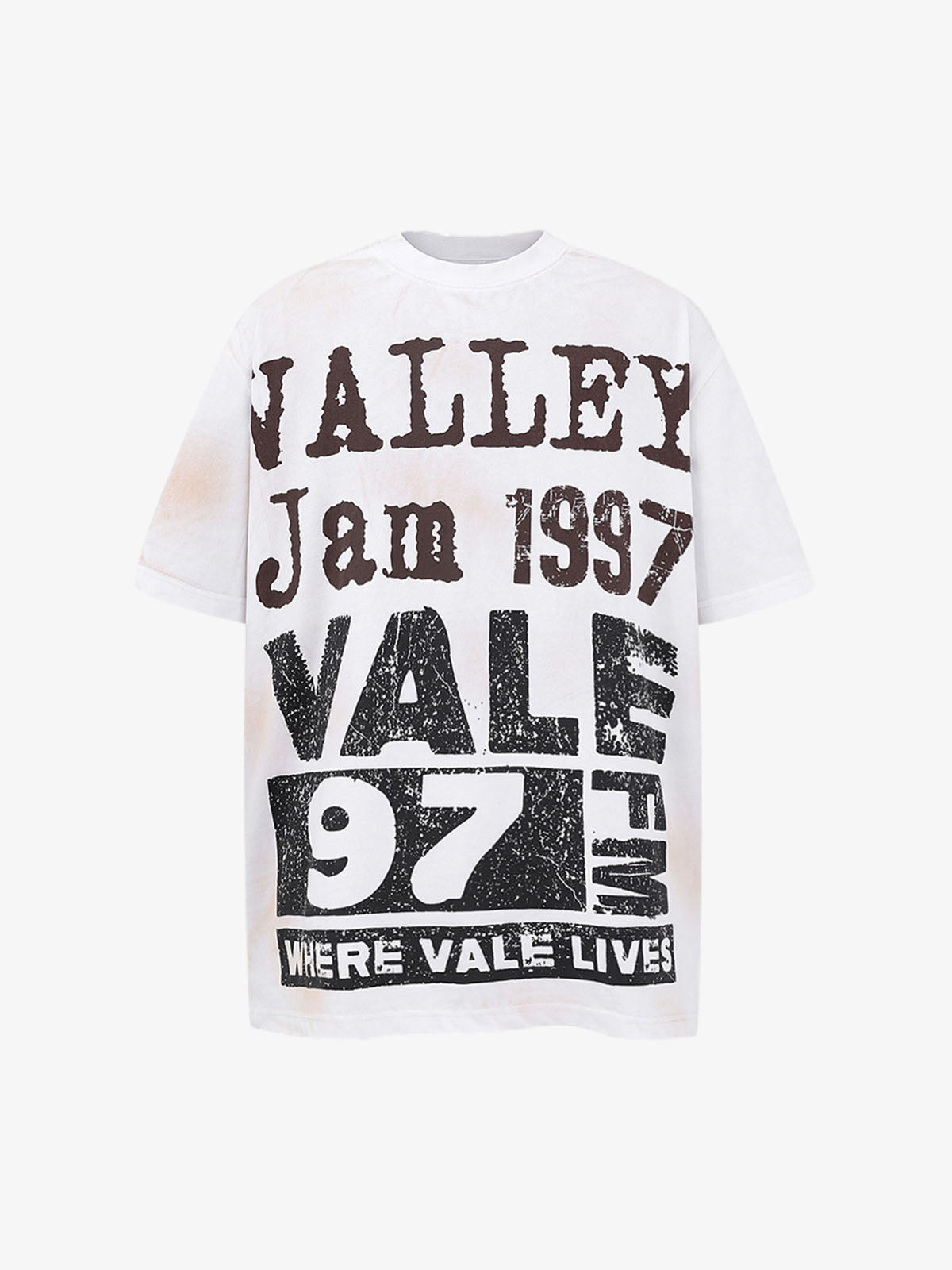 Punk Hand-Painted Wasteland Slogan Letter T-shirt