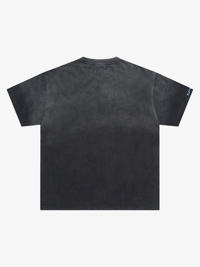 Heavy Washed Rap Music Festival Printed T-shirt