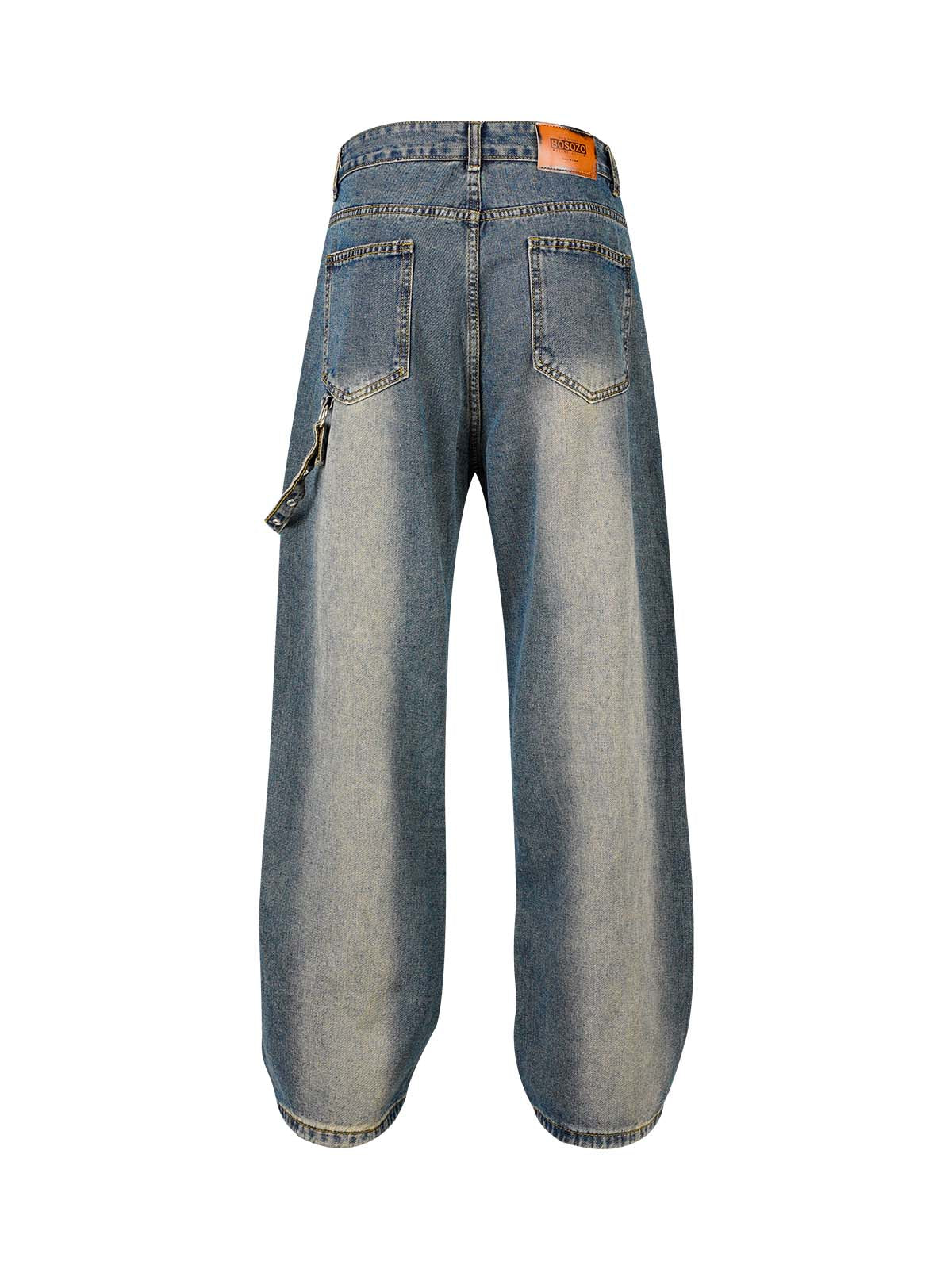Washed Distressed Baggy Jeans - 2233