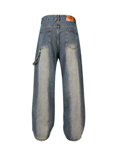 Washed Distressed Baggy Jeans - 2233