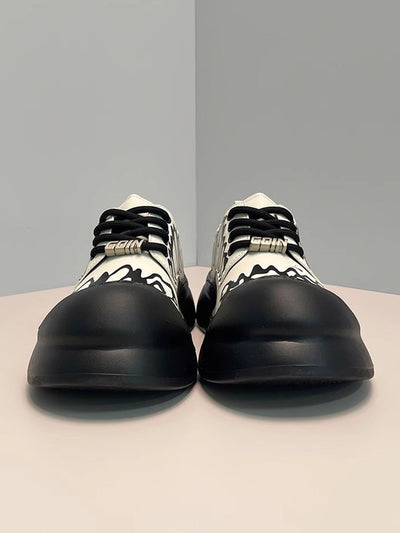 Graffiti Derby Platform Toe Shoes