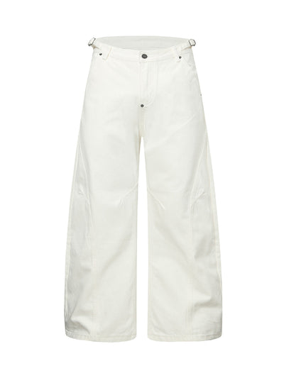 Washed Distressed Deconstructed Pleated Scimitar Jorts