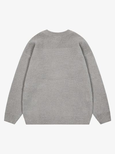 Embroidered Letter Knit Sweater