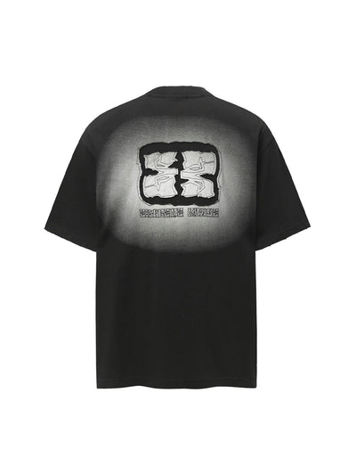 Washed  Patch Embroidery T-shirt